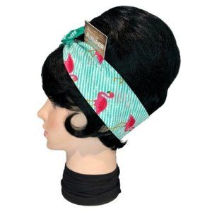 Flamingo and Stripes Retro Bandana Tie Headband